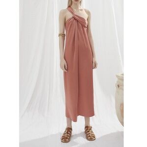 442. NANUSHKA Zena Twisted Front Langostino Dress $608 NWT Small